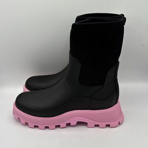 Hunter Women's Black Pink Fizz City Explorer Short Boots Size 6 Neoprene